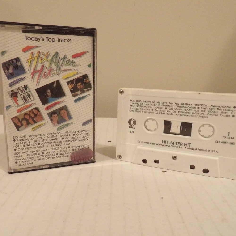 +K-Tel Hit After Hit Today's Top Tracks 1986 Cassette Tape (Scarlett)